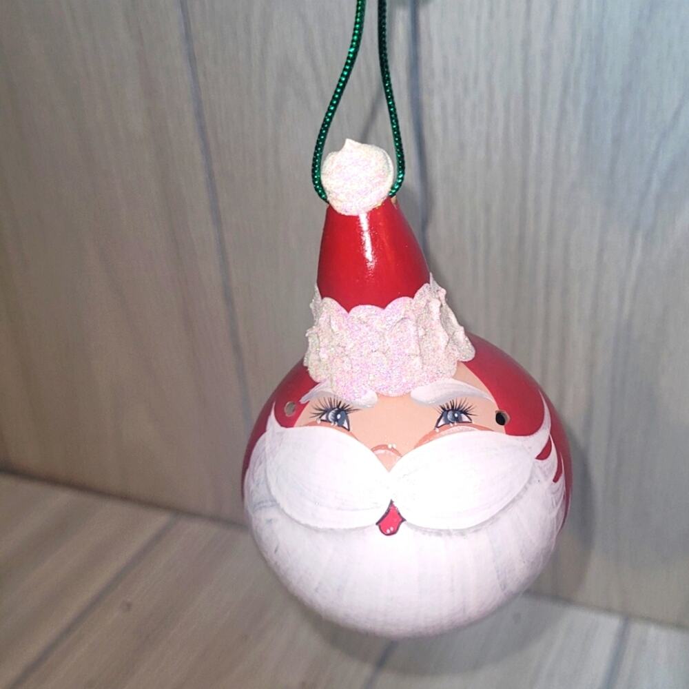 Vtg Handpainted Gord Santa Claus Christmas Ornament Sighned Holiday
